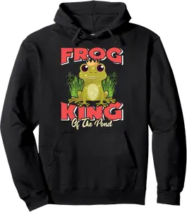 Carnival Party Costume FROG KING OF THE POND Funny Pullover Hoodie - Parisbus Shop 52B0DSRSCPMT