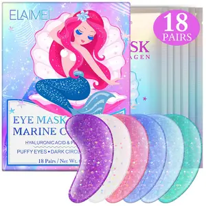 ELAIMEI Marine Collagen Hydrating Eye Masks, 18 pairs per box. Provides deep hydration and nourishment, absorbs easily, and gently cares for the delicate eye area. Each pair is individually packaged for easy portability, Moisturizing Eye Masks