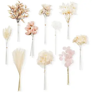 TINGE TIME Artificial Greenery Stems Box Set, 48pcs with 10 Kinds Faux Greenery Stems and Flowers Bulk Fake Reed for Wedding DIY Bouquets Table Centerpieces Floral Arrangement Wedding Home Decor Decorative Fruit