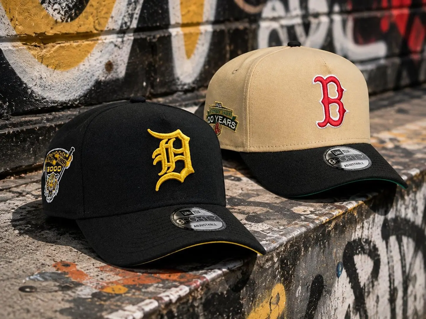 MLB New Era 9FORTY Adjustable Hat – Detroit Tigers Boston Red Sox Curved Brim Baseball Cap, Premium Embroidered Logo, Unisex Streetwear for Men Women