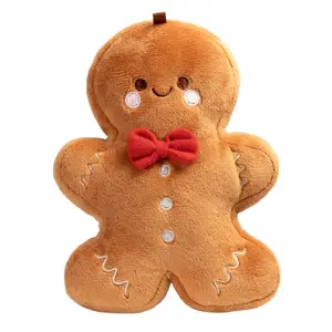 MAGMOJI Plush Magnetic Wallet Gingerbread Christmas Edition Detachable Magsafe for iPhone & Magnetic Surfaces Soft Plush Fabric with Zippered Pouch - Cellular