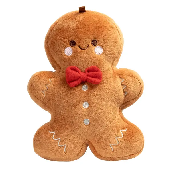MAGMOJI Plush Magnetic Wallet Gingerbread Christmas Edition Detachable Magsafe for iPhone & Magnetic Surfaces Soft Plush Fabric with Zippered Pouch - Cellular