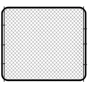 HITTITE Adjustable Chain Link Fence Gate Kit, PVC Coated Anti-Rust Outdoor Garden Fence Gate, Heavy Duty Pedestrian Gate Walking Fence Gate for Yard, 26"-72" Wide x 5' High.