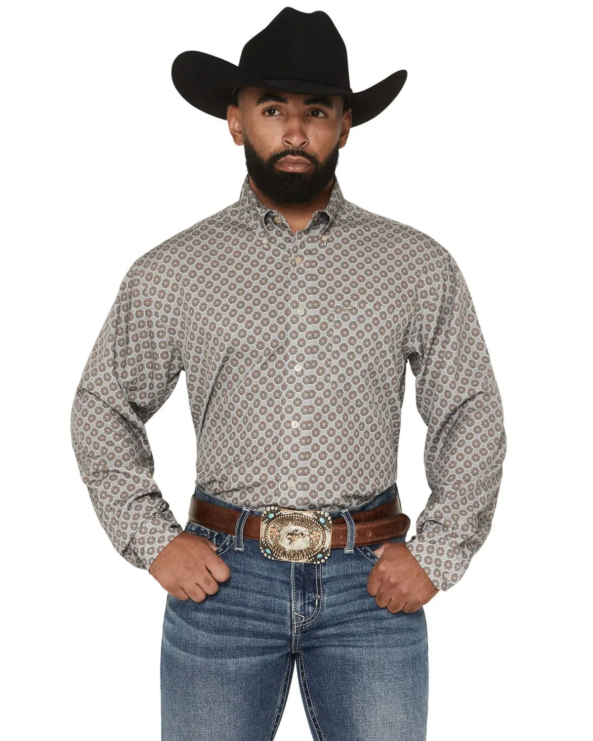 Cinch Men's Men'S Arenaflex&Reg; Geo Print Long Sleeve Button-Down - Mtw1862045