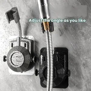Self-Adhesive Shower Head Holder, 360 Degree Rotating Handheld Shower Arm Mount, No-Drill Wall Mounted Bracket (g1/2")