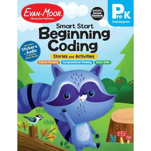 Evan-Moor Smart Start Beginning Coding, Grade PreK, Activity Workbook, Includes Stickers and Audio read along, Basic Skills, Critical Thinking, ... ... Beginning Coding Stories and Activities) Paperback – Student Edition, January 30, 2022
