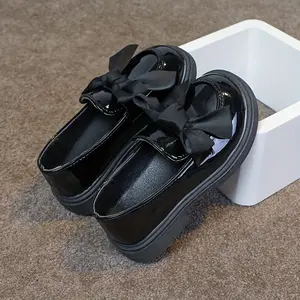 [New Stylish Loafers] 2025 Spring New Stylish Black Loafers for Girls |   with a Fashionable Bow, Perfect for Kids
