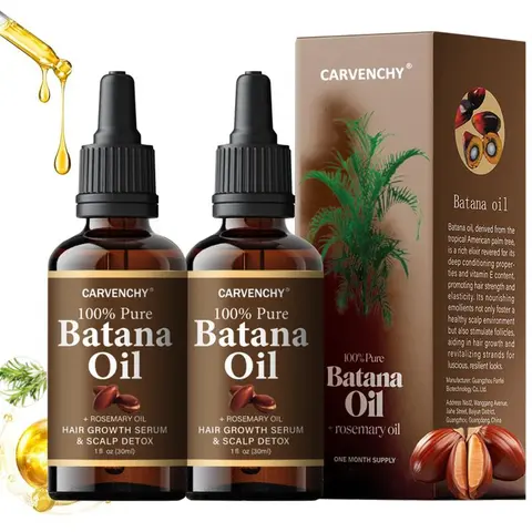 (2-Count) CARVENCHY Organic Batana Oil with Rosemary, Nourishes Scalp for Strong & Healthy Strands, Rosemary-Infused Feels Natural Hair Growth Oil, Suitable for All Types, Haircare for Women & Men