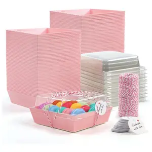 10pcs baking transparent sandwich packaging box, dessert cake box, Snow Meiniang thousand layer takeaway packaging box