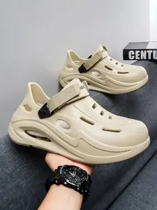 Men's New Summer Sandals, Anti-Slip Breathable Eva Hole Shoes, Thick Sole Outdoor Sports, Couples Lightweight Beach Slippers, Driving Work Footwear