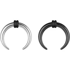 2 count Pincher Tapers Septum Rings, 2G 4G 6G 8G 10G 14G 16G Buffalo Horseshoe Stretcher Expander Piercing for Stretching Pierced Nose Ear Gauge for Women Men