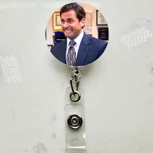 M!!!!!chael Scott Badge Reel – The Office Retractable ID Holder for Nurses & Office Staff