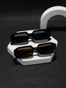 Men's Acrylic Rectangular Frame Fashion Sunglasses, Classic Shades, Casual Style, Suitable for Daily Outdoors and Beach Vacations