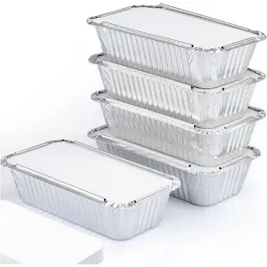 55 Pack Aluminum Loaf Pans with Lids 1.5 LB Disposable Bread Tins for Baking, Lunch Containers, Single Serve Baking Dishes - Foil Loaf Pans, Aluminum Bread Pans 7.8 x 4.3 x 2 Inches