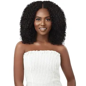 Outre 100% Human Hair Blend U-Part Cap Leave Out Wig - AFRO CURLS 16