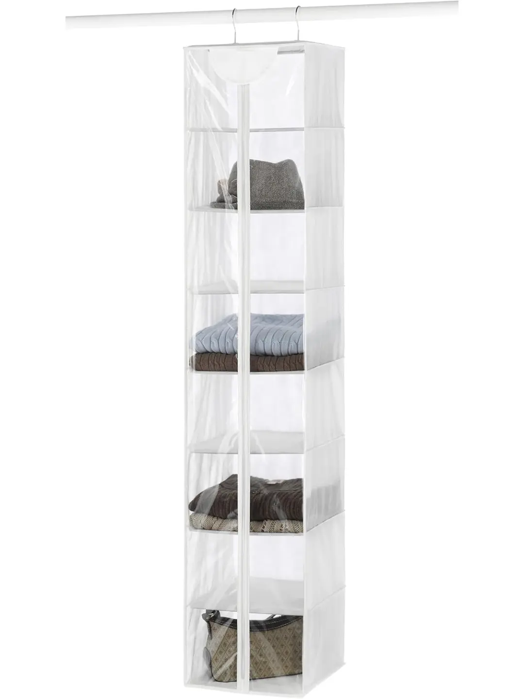 Whitmor Crystal Clear Hanging Sweater Bag - White