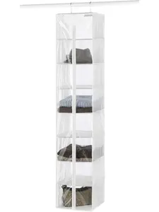 Whitmor Crystal Clear Hanging Sweater Bag - White