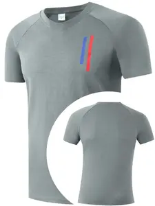 Men's Regular Fit Plain Round Neck Sports Tee, Casual Comfy Breathable Short Sleeve T-shirt for Golf Sports, Men's Sportswear for All Seasons