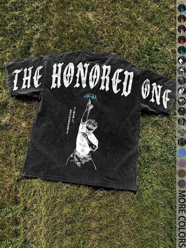 Unisex's Anime Character Print Round Neck Graphic Tee, Regular Fit Casual Street Short Sleeve T-Shirt for Daily Wear, Unisex Top for All Seasons, Man Unisex's Anime Character Print Round Neck Graphic Tee, Regular Fit Casual Street Short Sleeve T-Shirt for Daily Wear, Unisex Top for All Seasons, Man