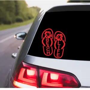 Beach Life Car Decal Flips Flop Car Sticker