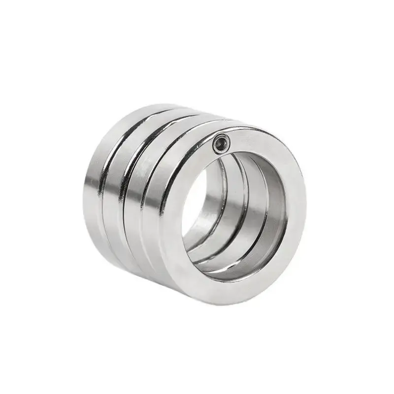 Quiet Metal Desk Ornament for Stress Relief - Deformable Mechanical Ring for Office & Home - Smooth Surface Sensory Decompression Decoration - Creative Desktop Accessory Gift