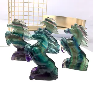 Fluorite carving, exquisite carving, high quality, bright color, is a very beautiful decoration Random delivery