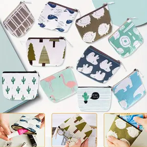 10 Pack Women Wallet Makeup Travel Bags 4.72 Inch Canvas Small Coin Pouch for Work Beauty & Personal Care