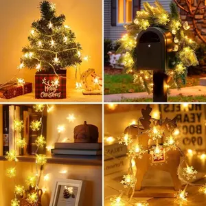 Christmas Lights - 33 Feet Snowflake Light Christmas String Lights For Christmas