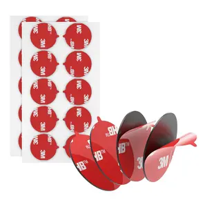 3M Double Sided Adhesive Dots Heavy Duty VHB 1" Diameter 0.025in Thick 20 PCS Black 5925 Round Sticky Mounting Foam Tape Strong Adhesive for Car Décor Home Office Logos