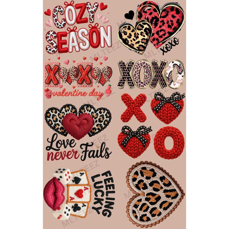 COZY SEASON (VDAY) (1) PREMADE GANGSHEET - 22X36 DTF TRANSFERS - DIRECT TO FILM