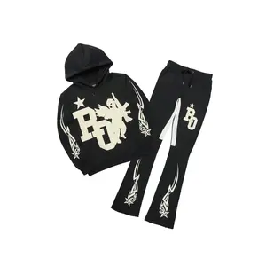 Pluton Black/Cream Hoodie/Stacked Flare Track Set