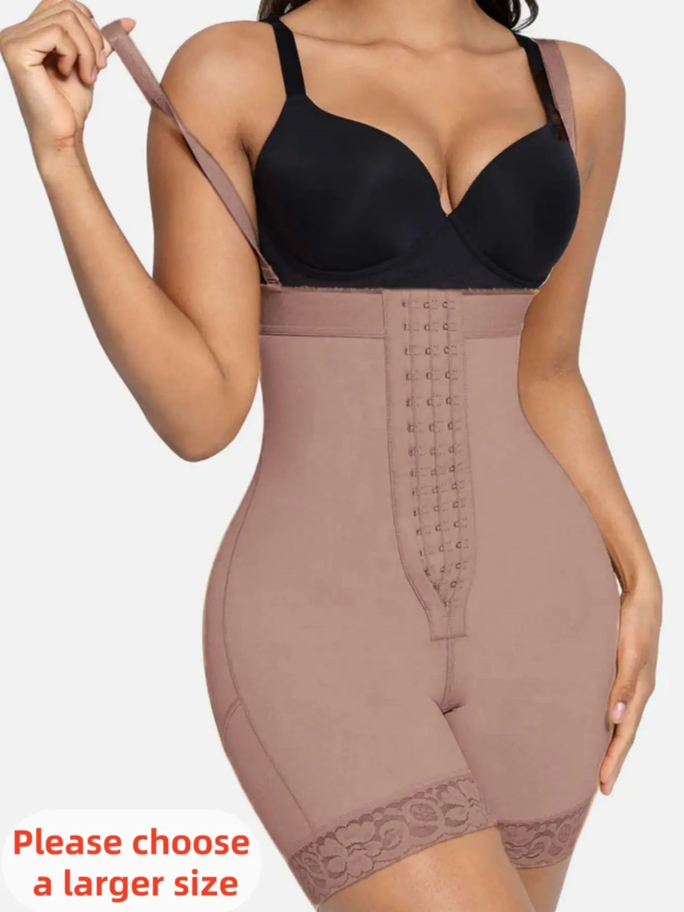 1 Count Solid Color, Colombianas Women Shapewear, Fajas, High Waisted Girdles, Compression Waist Shaper, Butt Lifting And Tummy Control Compression Shapewear Bottoms, Adjustable Shapewear with Zipper Crotch, High Waist Lace Shapewear