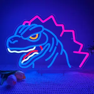 Atomic Lizard Neon Sign, King of the Monsters Neon Light, Kaiju Monster Wall Art, Sci-Fi Decor, Pop Culture Gift