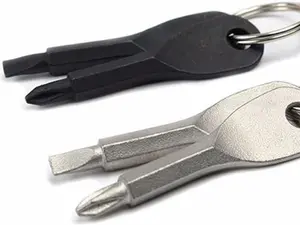 Portable Multifunction Key Chain Screwdriver Mini Key Shape Travel Kits Outdoor EDC Screwdriver Tool with Key Ring