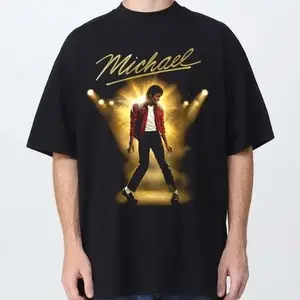 Rare Michael Jackson Shirt King of Pop Graphic Tee  Boxy Black T-Shirt