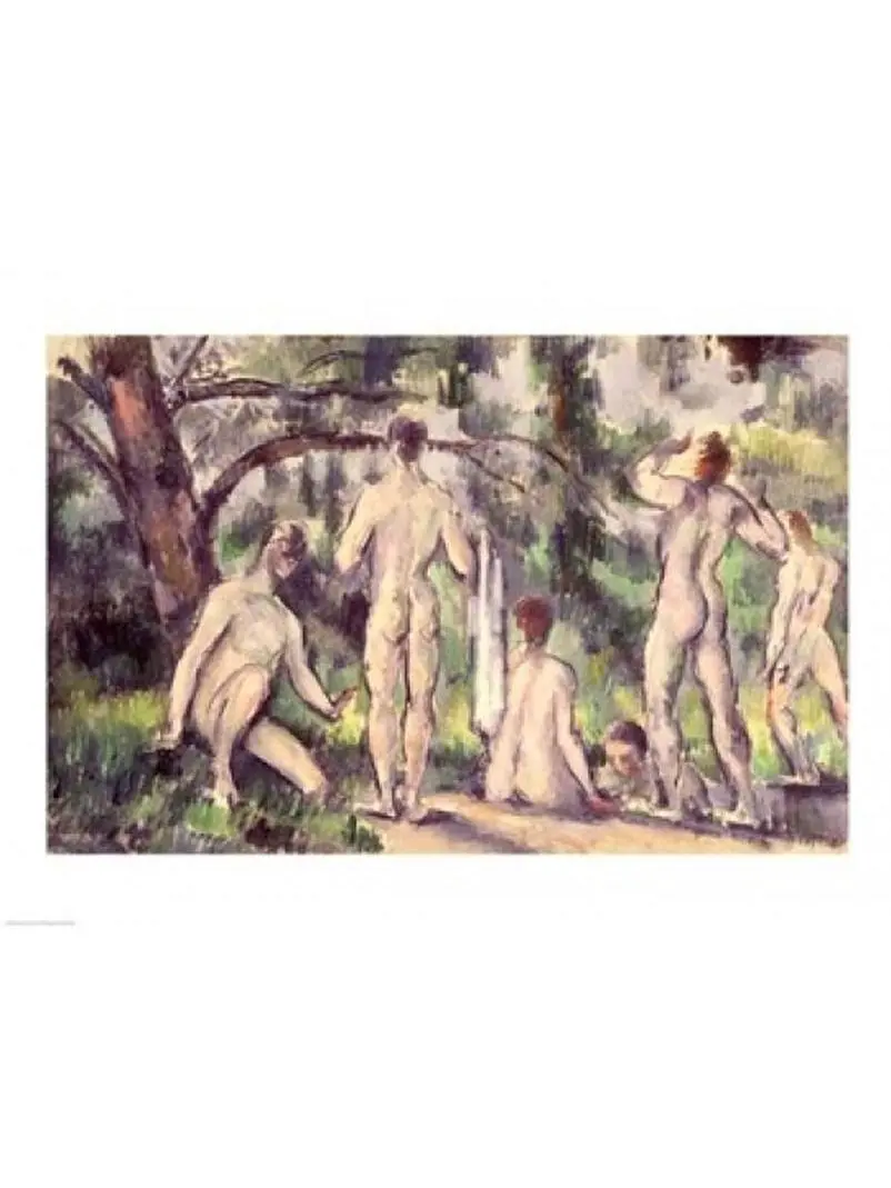 Paul Cezanne Study of Bathers Art Reproduction Poster Print - 36x24 in. Heavy Paper Wall Decor, Vivid Colors, Ideal Gift for Room, Occasion