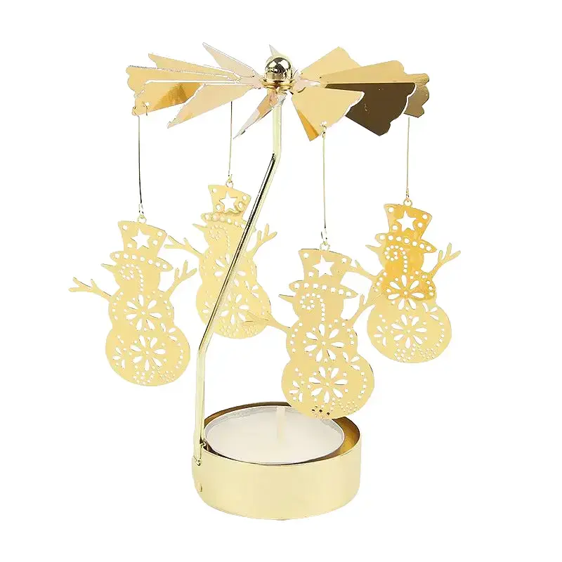 GOLD METAL CAROUSEL CANDLE HOLDER Decor Decoration