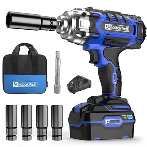 PULITUO 20V Cordless Impact Wrench 1/2", 350 Ft-lbs Torque, 3.0Ah Battery, Fast Charger, LED, 4 Sockets, Tool Bag