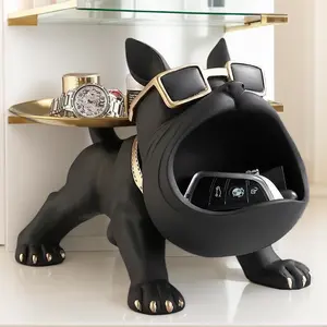 Entryway & Coffee Table Win! French Bulldog Tray for Home Storage & Decor with Stylish Sunglasses and Gold Accents