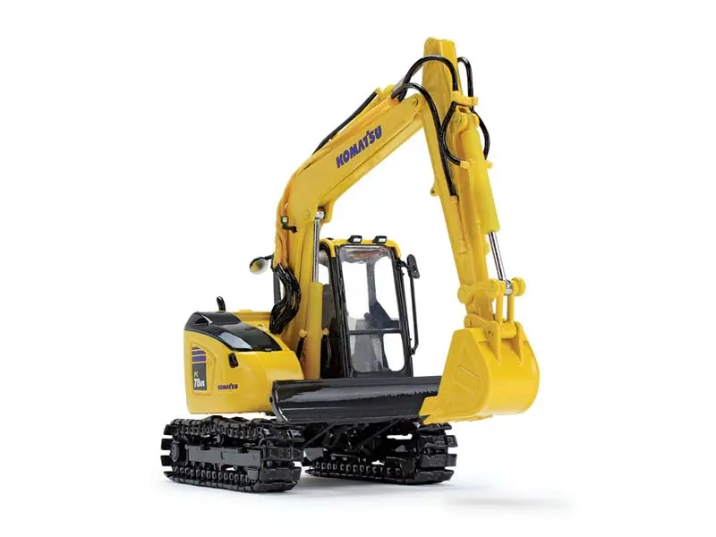 Komatsu PC78US-11 Realistic Excavator Model, 1:50 Scale Diecast Collectible for Adults, First Gear 50-3474, Highly Detailed, Choking Hazard Small Parts