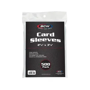 BCW Card Sleeves 500 Pack; Crystal Clear; Holds All Standard Cards