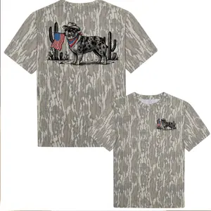 Merle Cowboy Dog Camo Shirt Patriotic USA Flag Graphic Western Hunting Style T-Shirt Sweatshirt Hoodie Outdoor Vintage Gift