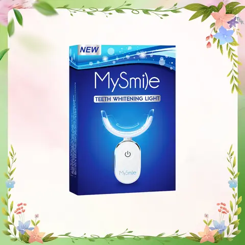 MySmile 28x LED Tooth Whitening Replacement Light - Wireless, Water-Resistant, Compact Oral Care Device with Whitening Strip, Hydrogen Peroxide Compatibility, Batteries, USB Charger for Yellow Teeth & Mouth Care