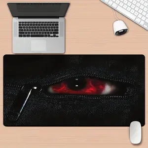 1pc HD Printed Eye Design Desk Mat - XXL Gaming Mousepad with Vibrant Red & Black Artwork, Non-Slip Rubber Base, Multi-Functional for Office & Home Use, Perfect Gift for Gamers & Tech Enthusiasts, Mouse Pads for Desk