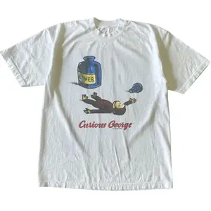 Curious George Ether T-Shirt, Animal Tee, Cartoon Tshirt, Vintage Graphic Tees Gothic Grunge Y2k Emo Scene Amity Affliction Style Clothes Men Women Streetwear