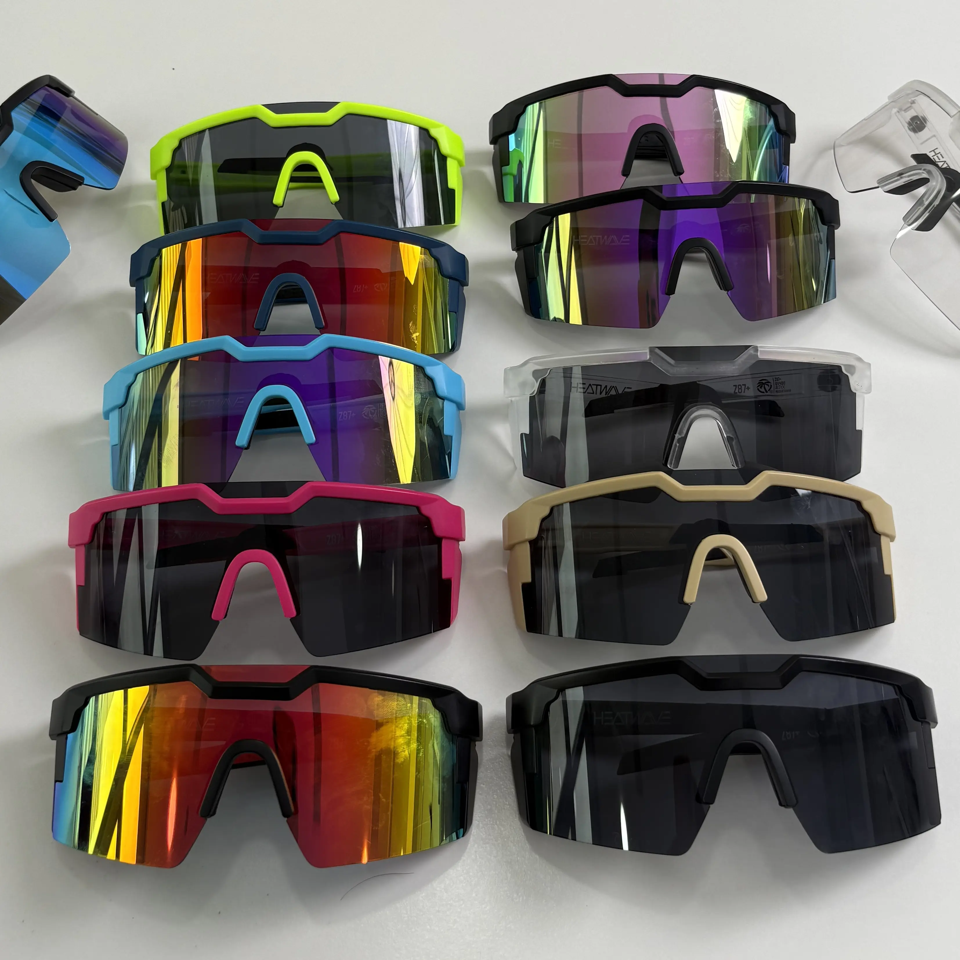 UV400 Sports Sunglasses for Men Women, ANSI Z87+ Impact Resistant Wrap Mirrored Cycling Baseball Shades