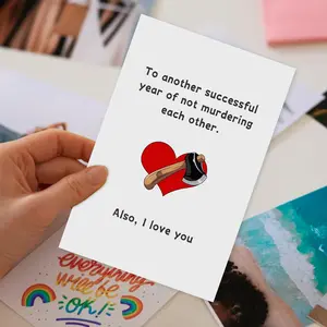 Funny Anniversary Card for Husband Wife, Humorous Birthday Card for Him Her, Naughty Valentines Day Cards for Women Men, To Another Successful Year of Not Murdering Each Other