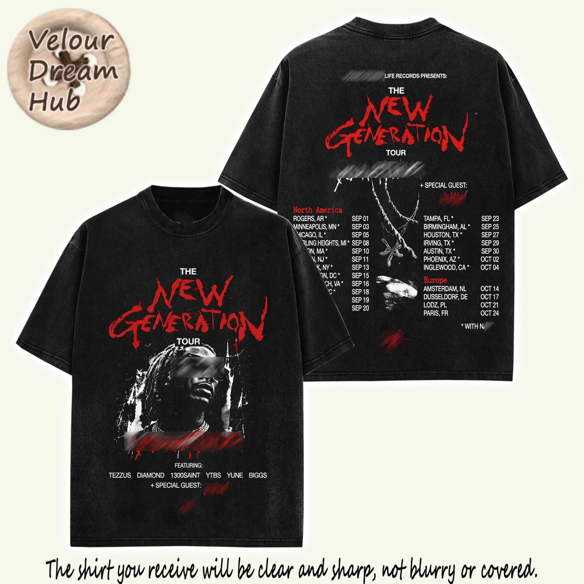 Thugger - The New Generation Tour 2026 Graphic Tee, Premium Cotton Music Tee Hiphop Music T-Shirt, Melodic Rap Tour Merch Gift for Hiphop Fans Concert Merch