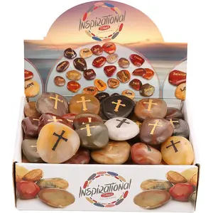 50 count Cross  Cross Worry Stones Bulk Gifts You are amazing Engraved Inspirational Rocks Faith Stones Novelty Gifts Appreciation Gratitude Rocks  Stones Wholesale Cross Rocks, 2"-3"ea