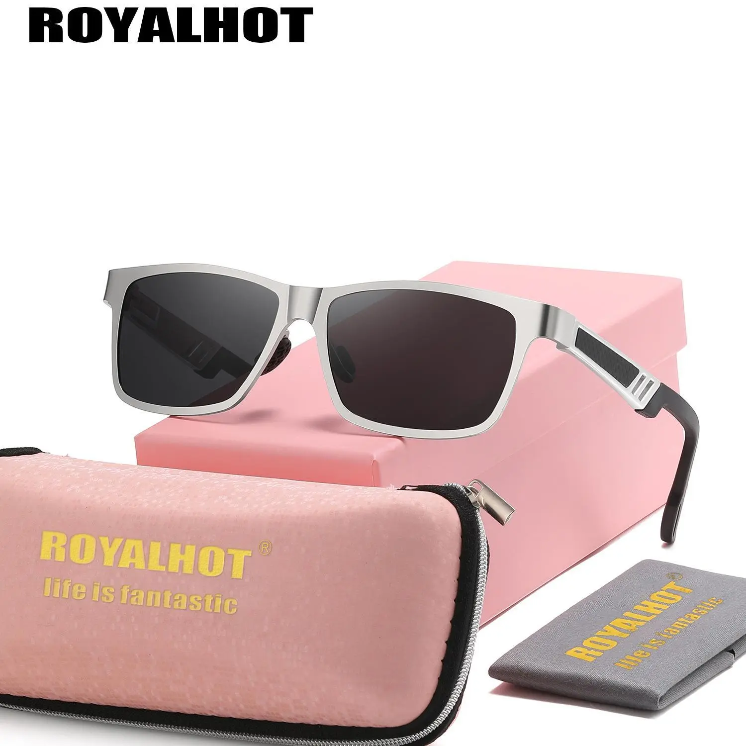 ROYALHOT Unisex Casual Full Frame Sunglasses Beach Volleyball Square Frame Polarized Sunglasses UV400